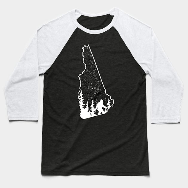 New Hampshire Bigfoot Gift Baseball T-Shirt by Tesszero